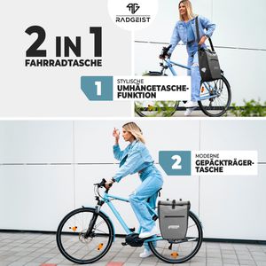 Produktbild für Gepäckträgertasche Radgeist PGR-20-50, grau, 20 Liter