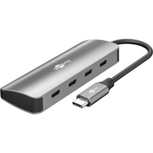 Produktbild für USB-Hub Goobay 76565, grau, mit Metallgehäuse