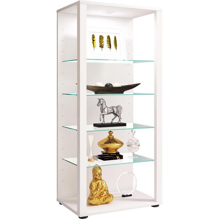 VCM Glasvitrine Glasol III, stehend, 4 Fachböden, 52 x 115 x 35cm, weiß – Böttcher AG