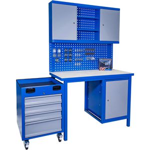 Produktbild für Werkbank Güde 00731, blau, 31-teilig