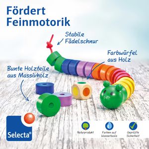 Produktbild für Motorikspielzeug Selecta 63005, Fädelraupe