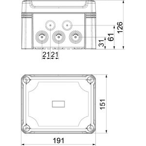 Produktbild für Abzweigdose OBO X10 H25 GNP5 LGR 2005308, wasserdicht IP66
