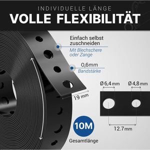 Produktbild für Lochband Garsiduro MLB-PVC-19mm, kunststoffummantelt