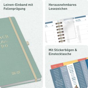 Produktbild für Lehrerkalender Häfft Green Canvas, Schuljahr 2026/2027