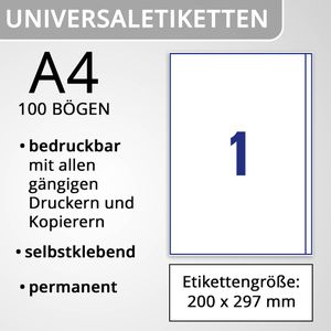 Produktbild für Universaletiketten Zweckform 3418, weiß