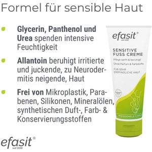 Produktbild für Fußcreme efasit Sensitive, feuchtigkeitsspendend