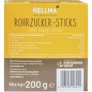 Produktbild für Zuckersticks Hellma Rohrzucker, brauner Zucker