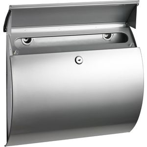 Produktbild für Briefkasten Alco 8607, silber, aus Stahl