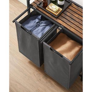 Produktbild für Wäschekorb Vasagle BLH201G01, grau, 2 Fächer