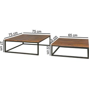 Produktbild für Couchtisch Wohnling WL5.054, aus Massivholz / Metall, sheesham