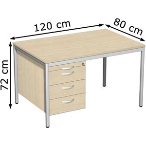 Produktbild für Schreibtisch Geramöbel 4 Fuß Eco N-522120-AL