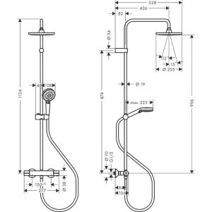 Produktbild für Duschsystem hansgrohe Vernis Blend 200, verchromt
