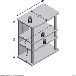 Produktbild für TV-Rack FMD-Möbel Variant 7, eiche, mit Rollen