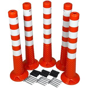 Absperrpfosten UvV Flex Ecoline 75, orange/weiß, Kunststoff