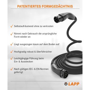 Produktbild für Elektroauto-Ladekabel Lapp Helix Mode 3, IP55, 5 m