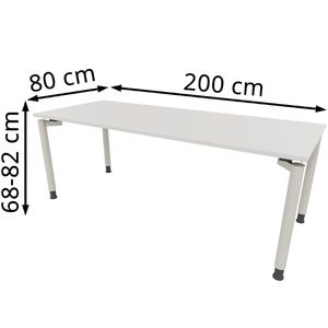 Produktbild für Schreibtisch fm-Büromöbel Fastline fm11, lichtgrau / silber