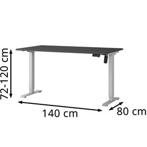 Produktbild für Schreibtisch Germania Profi 3.0, 8023-640, graphit / silber