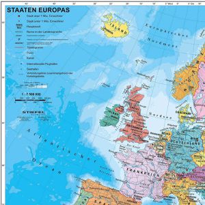 Produktbild für Europakarte Stiefel Staaten Europas, rahmenlos