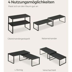 Produktbild für Küchenregal Songmics KCS025B01, schwarz, 2er Set