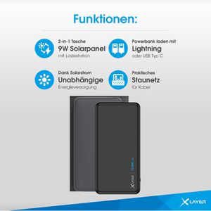 Produktbild für Powerbank XLayer 220150 mit Solar Panel, 10000mAh