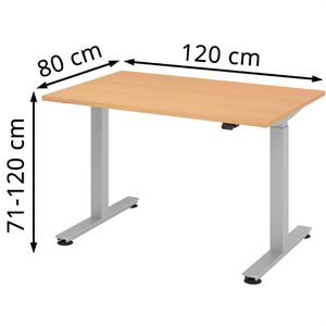 Produktbild für Schreibtisch Hammerbacher XMST 12, buche / silber