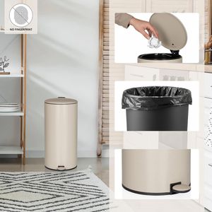 Produktbild für Mülleimer hJh-OFFICE CLEAN STEP 2, beige