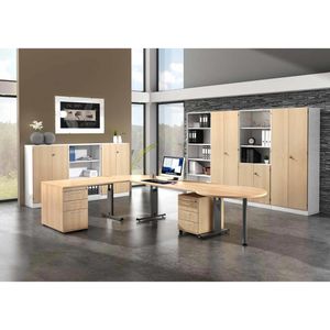 Produktbild für Schreibtisch Hammerbacher O-Serie, eiche / graphit