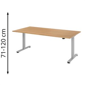 Schreibtisch Hammerbacher XMST 2E, eiche / silber