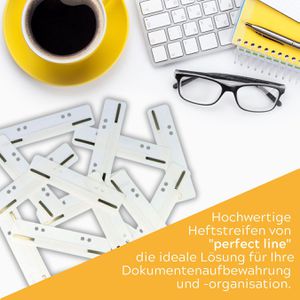 Produktbild für Heftstreifen perfect-line 34 x 150mm, weiß