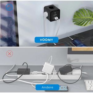 Produktbild für Steckdosenwürfel Voomy Split X4, mit Schalter, schwarz
