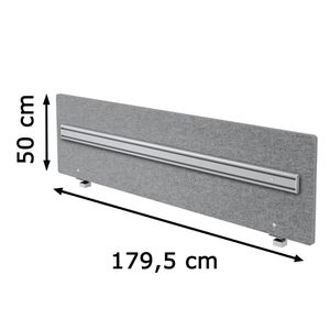 Produktbild für Tischtrennwand Hammerbacher Basic, grau