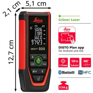 Produktbild für Laser-Entfernungsmesser Leica 1017808, DISTO D2G