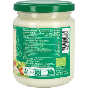 Produktbild für Mayonnaise Alnatura vegane Mayo ohne Ei, 51% Fettgehalt, BIO
