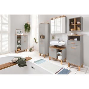 Produktbild für Spiegelschrank Schildmeyer Padua 148838, grau / eiche