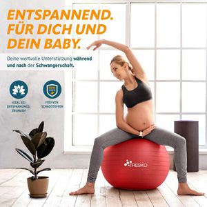 Produktbild für Gymnastikball Tresko Anti-Burst, mit Luftpumpe