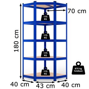 Produktbild für Schwerlastregal Monzana 109721, 5 Holzböden