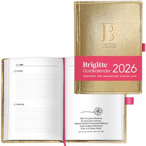 Buchkalender Brigitte 260414, Goldkalender, 2026