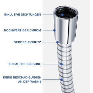 Produktbild für Duschschlauch Variosan Basic 10056, verchromt