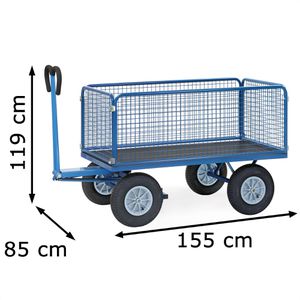 Produktbild für Handwagen Fetra 6434V, mit 4 Gitterwänden
