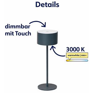 Produktbild für Tischlampe Müller-Licht Flora, schwarz mit LED