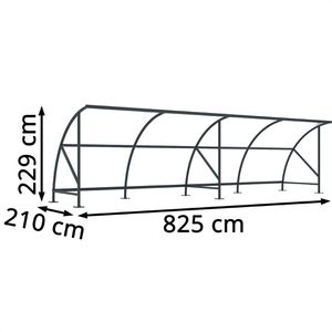 Produktbild für Fahrradunterstand WSM Bamberg B 1/08, anthrazit, aus Metall