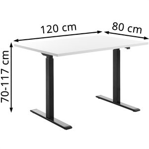 Produktbild für Schreibtisch Topstar E-Table, weiß / schwarz