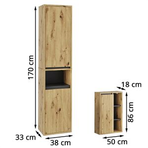 Produktbild für Badmöbel-Set Vicco Viola, artisan eiche, 4-teilig