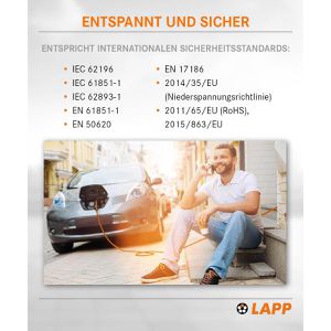 Produktbild für Elektroauto-Ladekabel Lapp Mode 3, IP 55, 10 m
