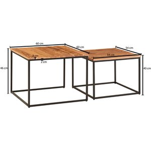 Produktbild für Beistelltisch Wohnling WL6.364, akazie / schwarz