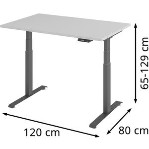 Produktbild für Schreibtisch Böttcher-AG Base Lite, lichtgrau / graphit
