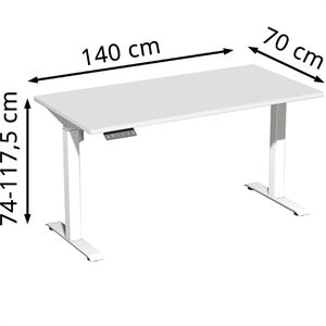 Produktbild für Schreibtisch Geramöbel Elevate Home, lichtgrau / weiß