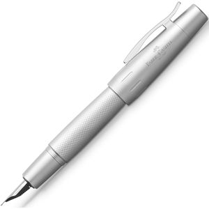 Faber-Castell Füller E-Motion Pure Silver, Feder M, Metallgehäuse verchromt, silber