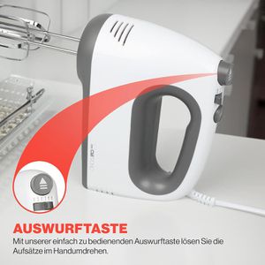 Produktbild für Handmixer Clatronic HM 3775, weiß, 5 Geschwindigkeiten