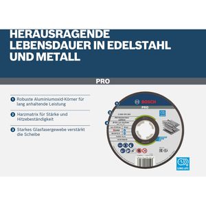 Produktbild für Trennscheibe Bosch PRO Stainless Steel and Metal, 22,23 mm